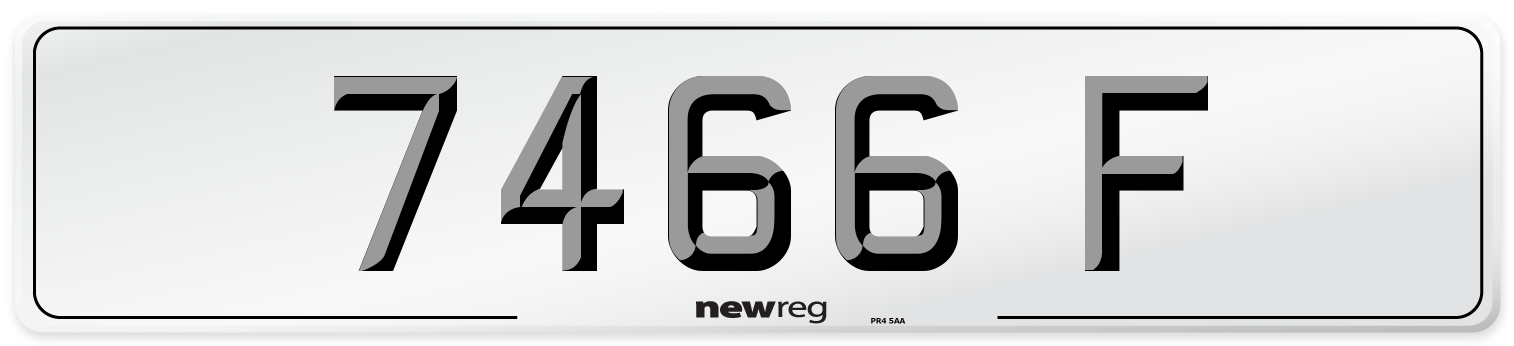 7466 F Number Plate from New Reg